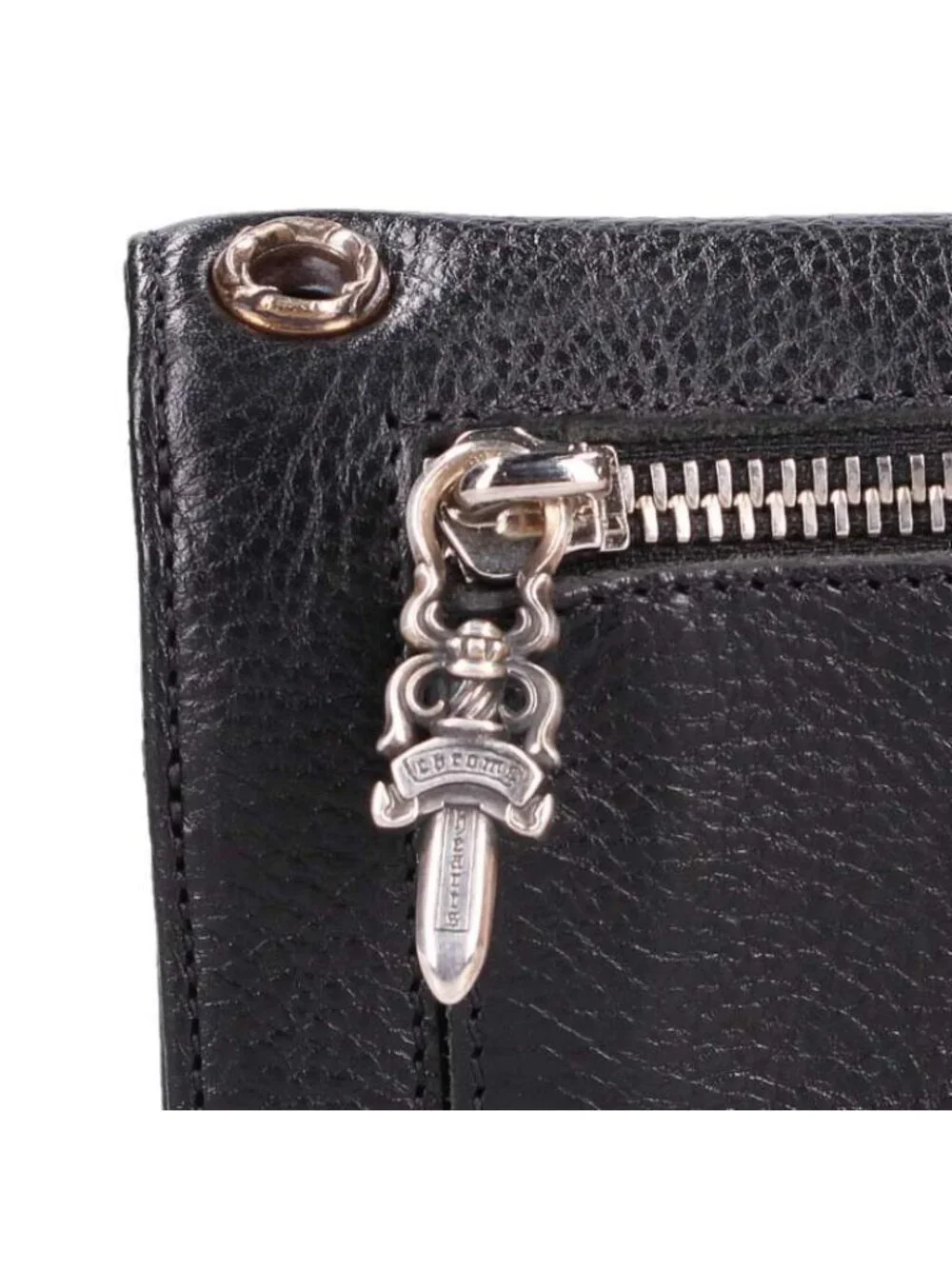 Chrome Hearts Wave Cross Ball Button Leather Wallet